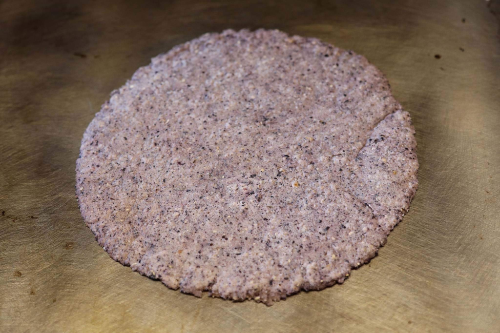 homemade blue corn tortilla